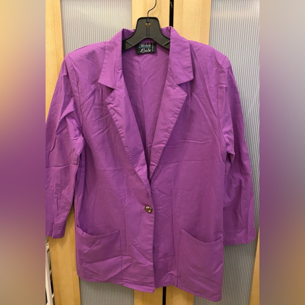 Vintage Michele Leslie purple blazer Size Medium